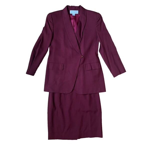 Jones New York Dresses & Skirts - Vintage Jones New York Suit Jacket And Skirt Red Wool Size 6 Festive Business